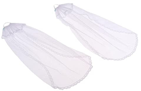 zalati Doll Veil Fashion Princess Dress Wedding Clothes for 12 Dolls-White