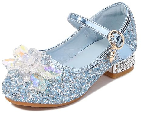 Monissy Déguisement Doux Chaussures Enfant Paillettes de Princesse Comfortable Mariage Noël Fête Anniversaire Carnaval Cérémonie Fête Cadeau Fille Ballerines Cosplay pour Enfant Costume