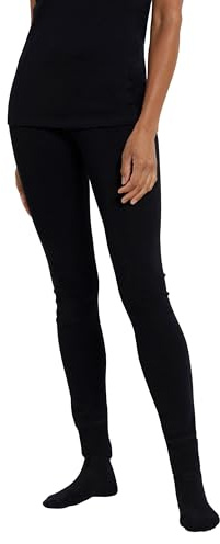 Mountain Warehouse Merino Womens Thermal Base Layer Pants - Lightweight Ladies Trousers, Breathable, Antibacterial Bottoms, High Wicking, Easy Care - for Outdoors Black Women's Size 12