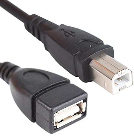 La Brodée Adaptateur Convertisseur USB 2.0 A Femelle Vers USB B Mâle, Connecteur AF/BM (Câble 1 m)