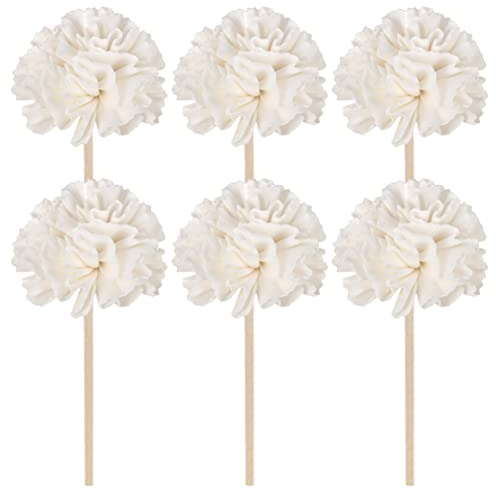 Yardwe Diffuser Sticks Blumen 6 Stück Rattan Aromatherapie Duftstäbchen mit Künstlichen Chrysanthemen Blumen 4,5cm für Raumduft und Dekoration Geeignet für Zuhause Büro Auto