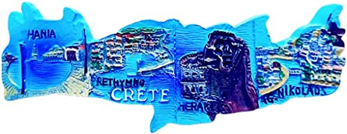 Kreta Griechenland Karte Kreta Kühlschrankmagnet Kühlschrankmagnet Dekoration Magnet Aufkleber Souvenir Harz Handwerk