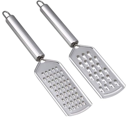 ZSRVAJ 2 Pcs Mini Cheese Grater, Cheese Grater, Graters for Kitchen, Mini Grater Kitchen Grater Fine Grater Ideal for Cheese Lemon Ginger Garlic Nutmeg Chocolate Vegetables Fruits Coconut