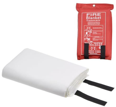 sourcing map Manta de soldadura ignífuga de 1,5 m x 1,5 m, 1022 Fahrenheit, de fibra de vidrio, ignífuga, para aislamiento térmico, protección térmica de soldadura