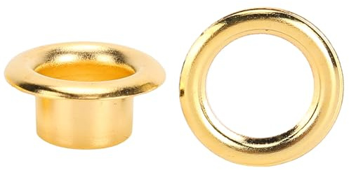 Ailoocedi 200 Stück 6 Mm Messing-Schuhe, Ösen, Nieten-Set, Metall-Ösen, Nieten, Ösen mit Unterlegscheiben, für Handgefertigtes Lederhandwerk