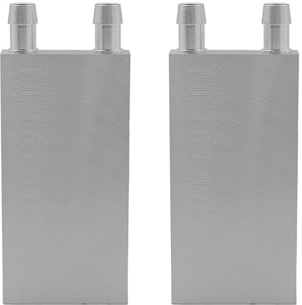ieron Blocco di Raffreddamento ad Acqua in Alluminio da 2 Pezzi, Testa endotermica scambiatore raffreddato ad Acqua in Alluminio per dissipatore di Calore del radiatore Grafico CPU (40 x 80 mm)