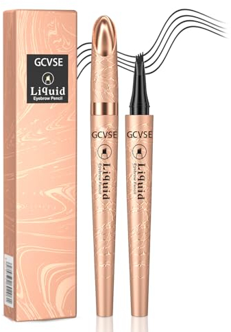GCVSE Augenbrauenstift Mit 4 Gabelspitzen - 3D Wasserfester Microblading Stift für Langanhaltende, Natürliche Augenbrauen (Schwarz)