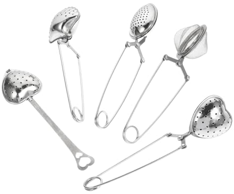 Cabilock 2 Juegos 5 Piezas Fuga De Té Colador De Té Infusor De Té De Hojas Colador Del Infusor Filtrar Pinzas De Filtro De Té Infusor Difusor De Té Para Té Suelto Acero Inoxidable 304