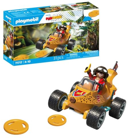 Playmobil | Roliga stjärnor | Rasande banan | Leksak från 4 år | Present till barn | Leksaksbil | Med reträttmotor och skyttefunktion | 71717