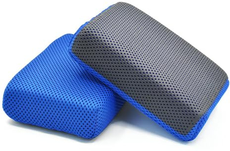 Cyleibe Car Washing Sponge, Volcanic Mud Mesh Wiper and Nano Washing Sponge Dual Side Kit, Ultra Soft Mixed Microfibre Car Washing Cloth and Professinal Mesh Magic Mud Wiper 2 in1 for Car Care Drying