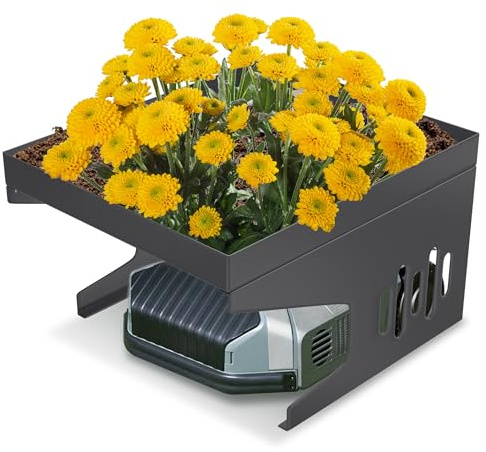 LARS360 Mähroboter-Garage aus Metall – Stabiler Schutz für Rasenmäher-Roboter, wetterfest, 70x60x42,5 cm, passend für die meisten Modelle, inkl. 4 Erdnägel