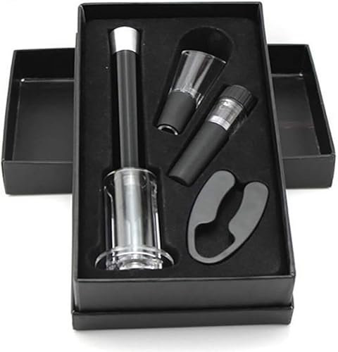 DFHXALH 4 Pcs Wine Opener Set Air Pressure Pump Bottle Corkscrew Includes Wine Opener Kit Vacuum Stopper Wine Pourer Bar Accessories
