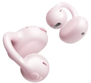 Baseus Bass BC1 Open Ear Earbuds Clip-On Headphones, Open-Ring Comfort with Tri-Curve Snug Clip, Powerful Sound with SuperBass, 4-Mic Clear Calls, IP55 Waterproof, 38H Playtime
