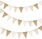 AOOTUERL Guirlande Fanions Toile de Jute Brun et Beige, 8M avec 24PCS Vintage Lin Triangle Drapeau Banderole pour Chambre d'enfant,fête Décoration de Jardin, Anniversaire, Mariage, Extérieure Deco
