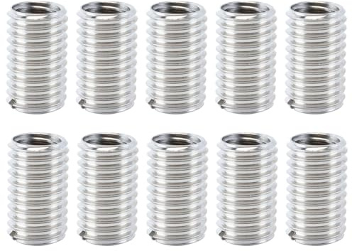 Hoite 10 adaptadores de rosca con tuerca reductora, M10 x M12-20 mm, reductor de tuerca de inserción de reparación hembra de acero inoxidable