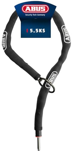 ABUS Rahmenschloss-Einsteckkette ADAPTOR CHAIN Classic 5.5KS - 5,5 mm starke Stahlkette mit ovalem Loop - Fahrradschloss für Fahrrad und E-Bike - Länge 100 cm, schwarz