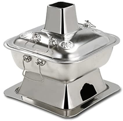 Pentola a Carbone, pentola a Carbone Tradizionale in Rame, pentola Shabu in Rame Vintage, pentola Cinese in Acciaio Inossidabile 304 con Camino per pentole da Cucina per ristoranti e Feste (