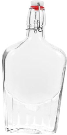Gatuida Botella de Vidrio Transparente con Tapa Hermética para Licor y Vino Reutilizable Segura y Ligera para Fiestas y Almacenamiento de Bebidas