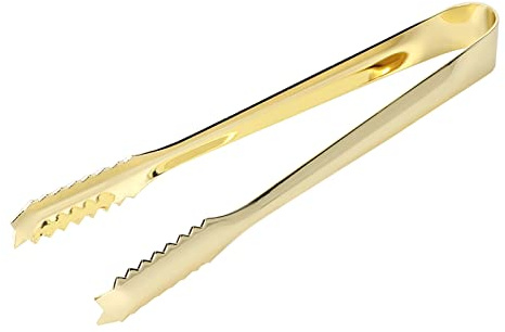 Yosoo Health Gear Pinzas para Hielo de Acero Inoxidable 304, Azúcar, Hielo, Pastelería, Azúcar, Pinza para Cocinar, Ensalada, Barbacoa, Pinza para Bar, Hogar, Cafetería, Calor, Agarre (Chapado en oro)