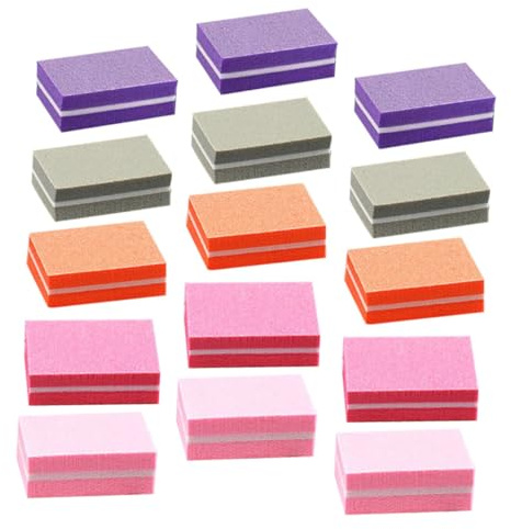Hohopeti 50 Stück Teiliges Nail Art Buffer Professionelle Mini schwamm nagelfeilen Hochelastische Polierblöcke für Acrylnägel Schonendes Nagelzubehör für Gel Kunstnägel Vielseitig