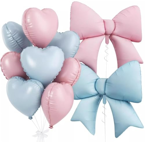 10Stk Pink Blue Butterfly Knot Ballon Set, Kinderparty Dekorationsartikel, Pink Liebe Geburtstagsartikel, Butterfly Knot Thema, Geburtstagsparty, Baby Taufe