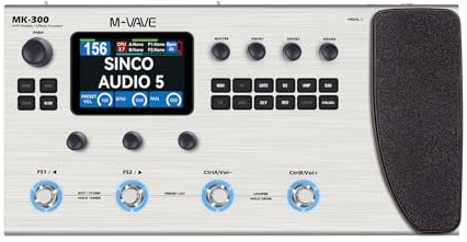 MK-300 Guitar Multi-Effects Processor Pedal with Expression, 3.5” LCD, 320+ Effects, 120 Amps, 100 Cabs, Bluetooth, USB Audio Interface, Looper, Drum Machine for Guitar & Bass