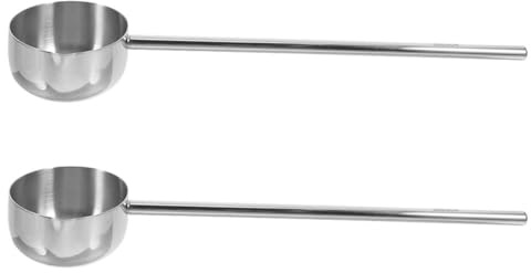 Toyvian Lot de 2 Mini Louches à Huile en Acier Inoxydable 304 Manche Long Finition Brillante Cuillères Multi-Usages pour Servir Sauce et Huile Adaptées la Cuisine Maison et Restaurant