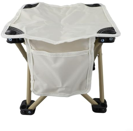 Gdfnmogo Tragbarer, faltbarer Campinghocker mit Aufbewahrungstasche, leichter Outdoor-Stuhl für Picknicks, Angeln und Wandern, 130 kg Kapazität, Oxford-Fab-Schwarz