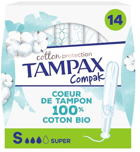 Tampax Cotton Protection Compak Super Tampons Avec Applicateur x14