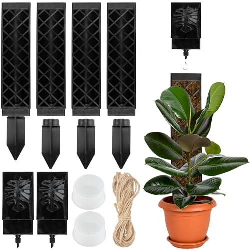 Velicber 4 Stück Moosstab für Monstera Rankhilfe, 25 cm Moosstab Selbstbewässerung Erweiterbar, Rankstab Monstera Pflanzstab Zubehör Moss Pole Rankhilfe Zimmerpflanzen ideale Unterstützung