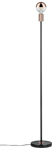Paulmann 79614 Neordisk golvlampa Nordin max. 1x20W golvlampa för E27-lampor Golvlampa svart/kopparmatt 230V marmor/metall utan glödlampa