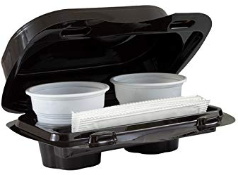 Vi.Pac 50 Contenitori KAFFEBox Pet caffè Asporto Bicchierini Caffe Confezioni plastica Coperchio Termici Trasporto Bar Coffee (2 Caffe)