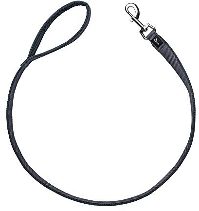 HUNTER DIVO & Maldon Hundeführleine aus Nylon, mit weichem Mesh-Material unterpolstert, 2,0 x 100 cm, grau/grau