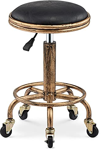 YOFXZGR Vintage Hocker, Hocker mit Rollen, Barhocker Höhenverstellbar 50-64cm, 360° Drehhocker, Retro Theke Hocker, Salon Hocker,Bar Stools (Stil5)