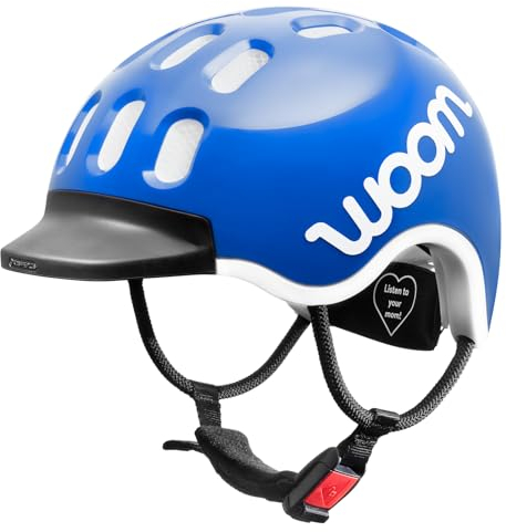 woom Kids Helm, Fahrradhelm für Kinder, mit Visier, für Jungen und Mädchen, 50–53 cm, Größe S, Verstellbar, Aufprallschutz, Blau (Sky Blue)