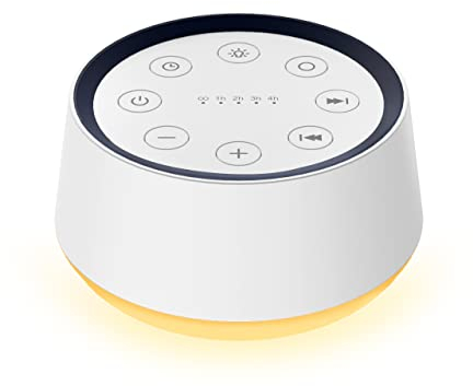 White Noise Machine Sound Machine with 30 Soothing Sounds for Sleeping 12 Colors Night Light Plug in Brown Noise Machine Adults Baby Kids Sleep Machine Memory Function 36 Volume Level 5 Timer for Home