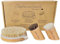 Stephanie Franck Beauty - Dry Brushing Body & Face Brushes - Set de cepillos para masaje manual en seco del cuerpo (firme) y de la cara (1x firme y 1x suave) en cerdas naturales y madera