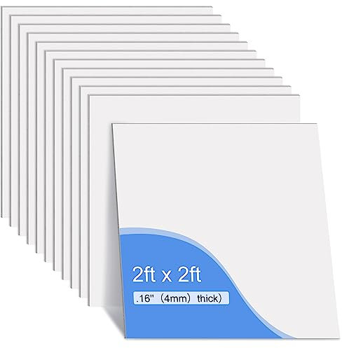 Sasylvia Lot de 12 dalles de plafond blanches en PVC de 0,6 x 0,6 m, étanches, lavables, résistantes au feu, pour éviter la casse, pour sous-sol, bureau