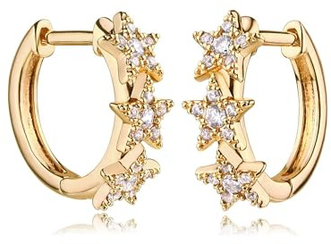 Jenosy Earrings for Women Gold Hoops Earrings for Women Lightweight Cartilage Gold Earrings Hypoallergenic 18K Gold Plated Earrings Dainty Cubic Zirconia Earrings Trendy Jewelry for Women Girls