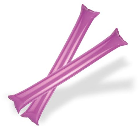 FUN FAN LINE - Lot 25 Paires Bâtons de Frappe Gonflables Réutilisables | Bâtons de Fête ou d'Animation Bruyants pour Événements Sportifs et Célébrations | Cotillons et Accessoires d'Ambiance (Violet)