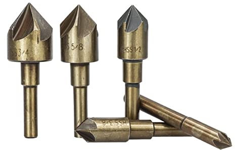 Taladro 82D Broca de avellanado Broca de biselado de 5 flautas 4341 Agujero de metal de madera 5 piezas / 1 juego