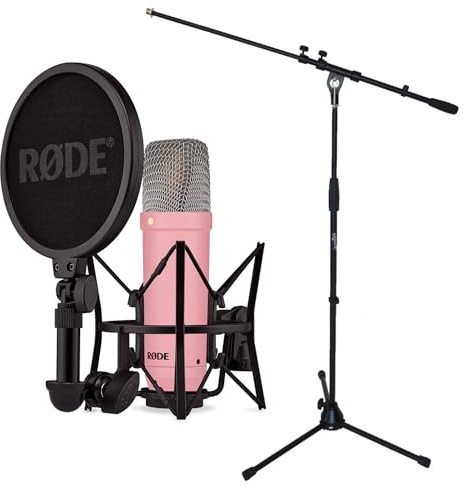 Rode NT1 Signature Pink Studio-Mikrofon + keepdrum Mikrofonständer