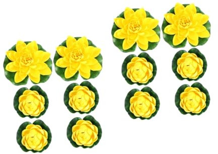 PRETYZOOM 12 STK Schaumblumen Teichblumendekoration künstliche Pflanzen Anlage künstliche Seerosen Lotusblumenteichdekor Schwimmbad schmücken Blauer Lotus Lilie die Blumen