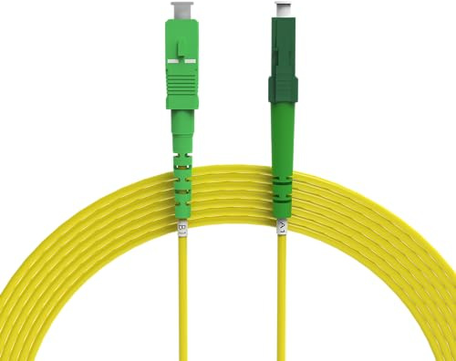 nexinex - 25m Glasfaserkabel LC/APC auf SC/APC Patchkabel | LWL Simplex Singlemode OS2 FTTH Glasfaser Lichtwellenleiter Kabel