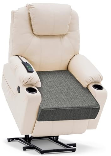 baibu Large Dual-Layer Memory Foam Chair Seat Cushion for Recliner, Couch, Armchair with Textured Washable Cover, Non-Slip Base for Tailbone Pain & Pressure Relief, 50x50x12.7cm -Grey