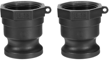 PATIKIL Poly Cam Lock Fittings, 2 Stück Teil A 1,5 Männlicher Adapter x | 1,5 Weibliches NPT-Gewinde Cam Groove Schlaucharmaturen Polypropylen Cam Lock Fittings, Schwarz