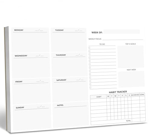 90 Sheets Weekly Planner with Magnet, Magnetic Tear Off Planner Pad with Daily Schedule Checklist Notepad To Do List Pad with Top Priorities, To Do Lists & Habit Tracker for Office, School, Home