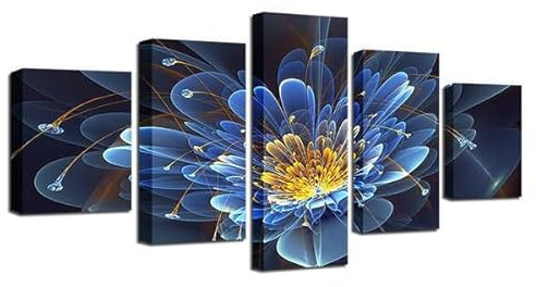 FatAco 5 Stück Schöne traumhafte Veilchen Blumen Bilder Gemälde Modern Home Decor Leinwand Poster Wohnzimmer Modular (Rahmenlos)