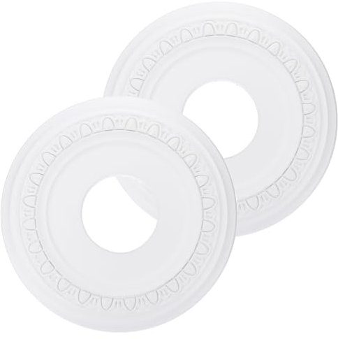 PATIKIL Ceiling Medallion, 2 Pcs 12 OD x 4 ID PU Decorative Ceiling Light Medallion Chandelier Medallion Petal Ceiling Light Cover Plate for Ceiling Light Fixtures Fans, White