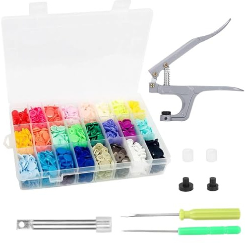360 Sets Bottoni Pressione con Pinza Bottoni Automatici T3 T5 T8, DIY Accessori Creatività per Artigianato, 20 Colori Pulsanti Plastica per Cucire, Abbigliamento, Pannolini, Bavaglini, Scrapbooking